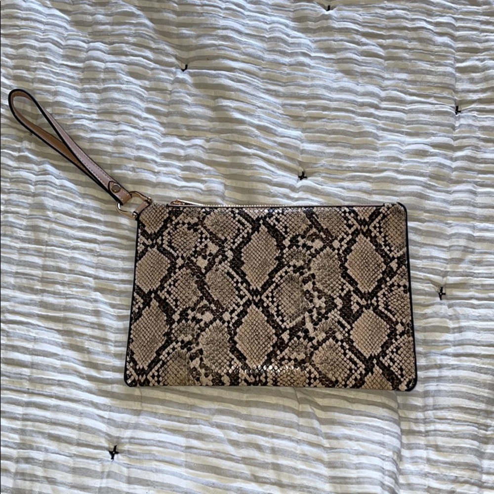 Snake print wristlet